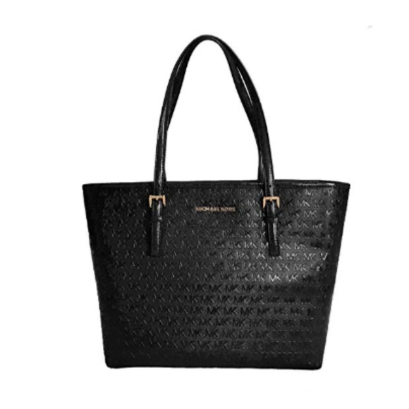 Michael Kors Handbags - Lowest! Michael Kors Jet Set embossed black tote